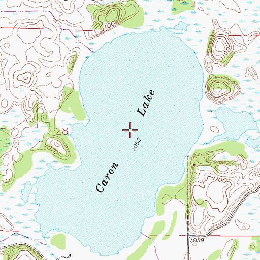 Topographic Map of Caron Lake, MN