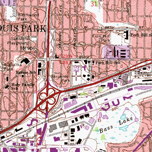 Topographic Map of Carpenter Park, MN