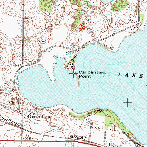 Topographic Map of Carpenters Point, MN
