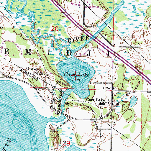 Topographic Map of Carr Lake, MN