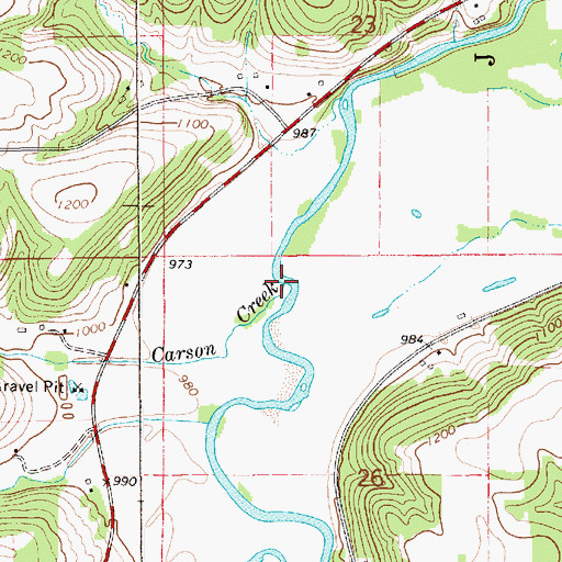 Topographic Map of Carson Creek, MN