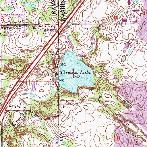 Topographic Map of Carver Lake, MN