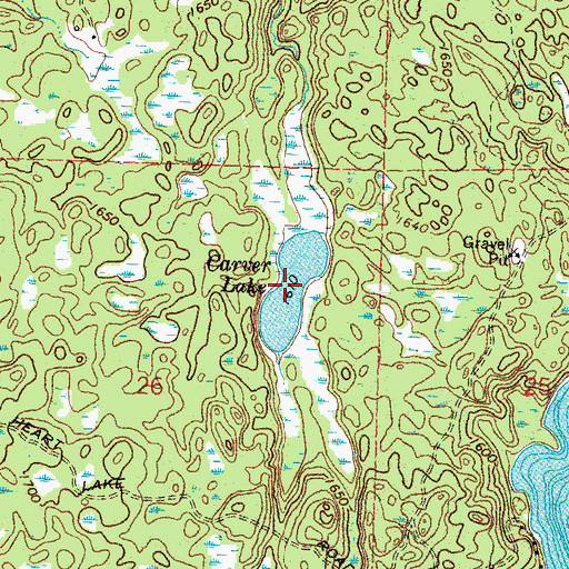 Topographic Map of Carver Lake, MN