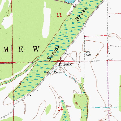 Topographic Map of Sneeds Church, AR