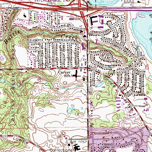 Topographic Map of Carver Elementary School, MN