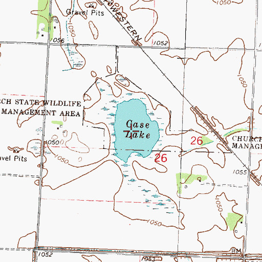 Topographic Map of Case Lake, MN