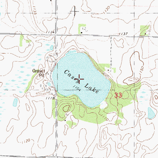 Topographic Map of Casey Lake, MN