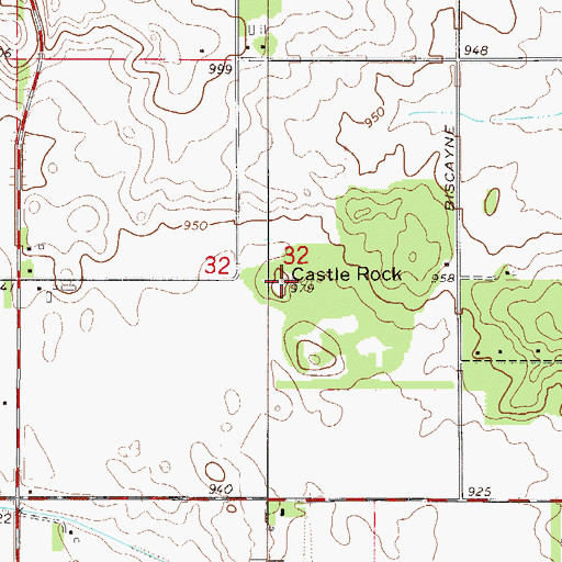 Topographic Map of Castle Rock, MN