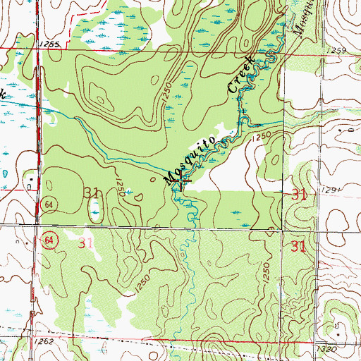 Topographic Map of Cat Creek, MN