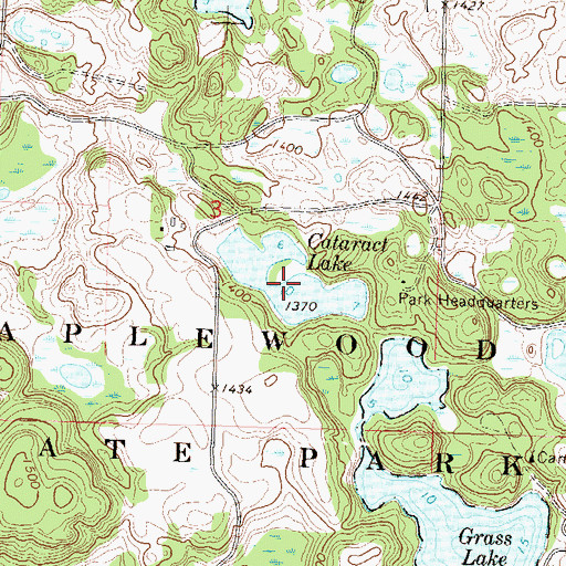 Topographic Map of Cataract Lake, MN