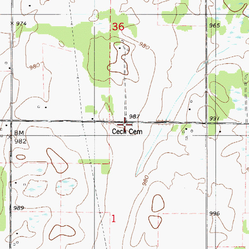 Topographic Map of Czech National Cemetery 1900, MN