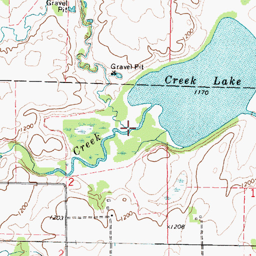 Topographic Map of Cedar Creek, MN