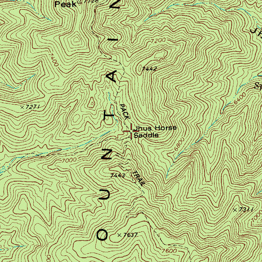 Topographic Map of Jhus Horse Saddle, AZ