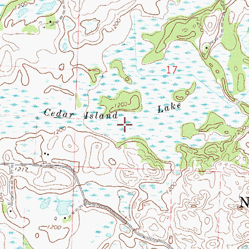 Topographic Map of Cedar Island Lake, MN