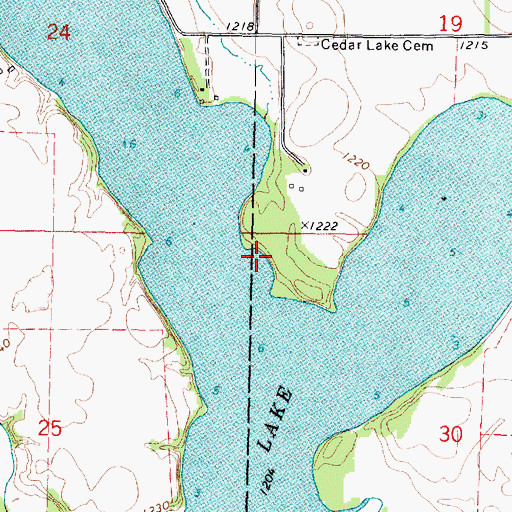 Topographic Map of Cedar Lake, MN