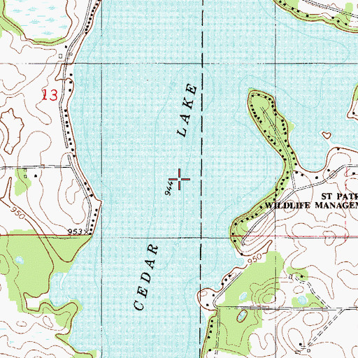 Topographic Map of Cedar Lake, MN