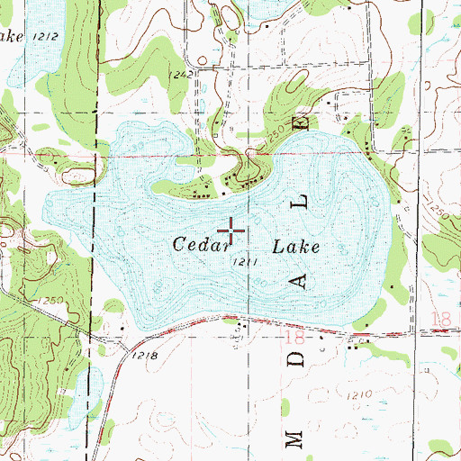 Topographic Map of Cedar Lake, MN