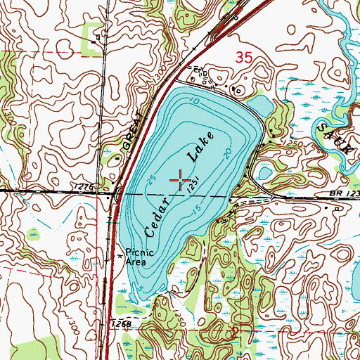 Topographic Map of Cedar Lake, MN