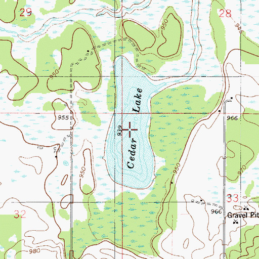 Topographic Map of Cedar Lake, MN