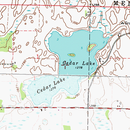 Topographic Map of Cedar Lake, MN