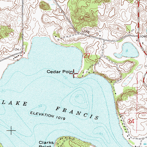 Topographic Map of Cedar Point, MN