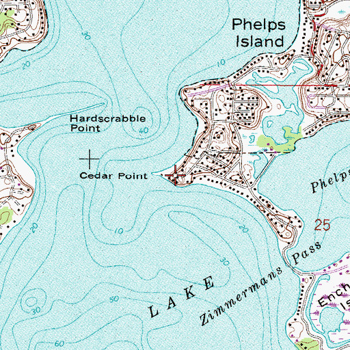 Topographic Map of Cedar Point, MN
