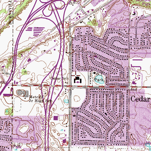 Topographic Map of Cedar School, MN