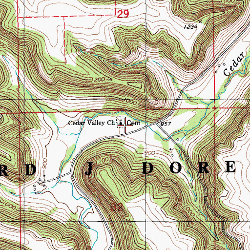 Topographic Map of Cedar Valley Lutheran Church, MN