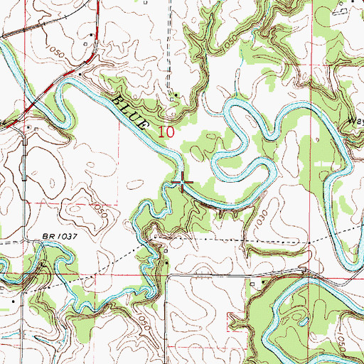 Topographic Map of Center Creek, MN