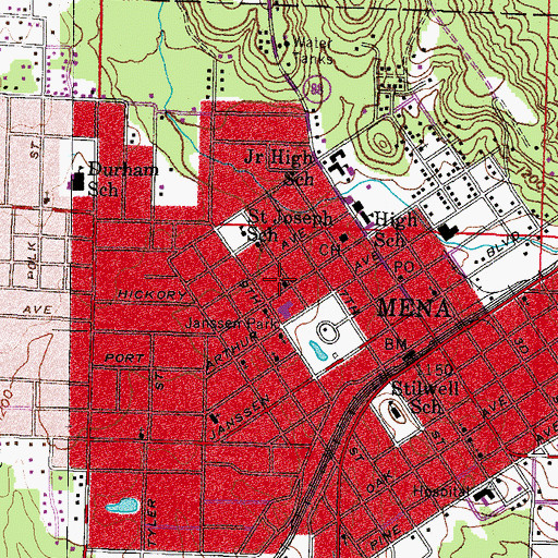 Topographic Map of Christ Episcopal Church, AR