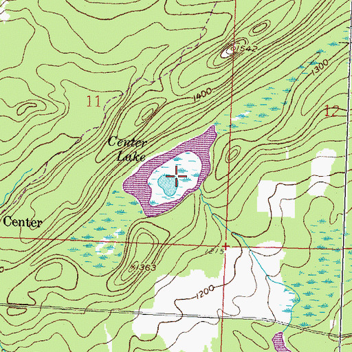 Topographic Map of Center Lake, MN