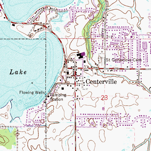 Topographic Map of Centerville, MN