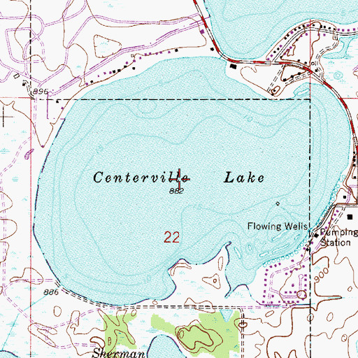 Topographic Map of Centerville Lake, MN