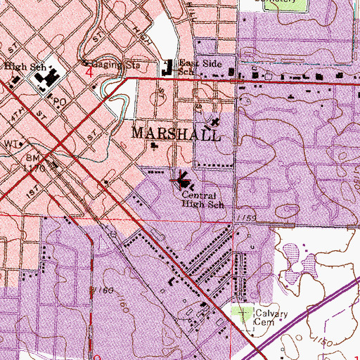 Topographic Map of Holy Redeemer School, MN