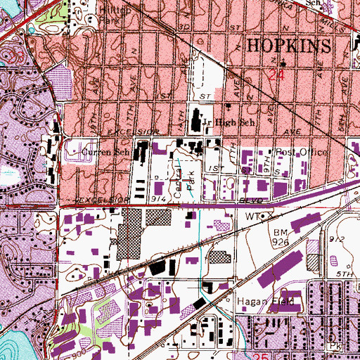 Topographic Map of Central Park, MN