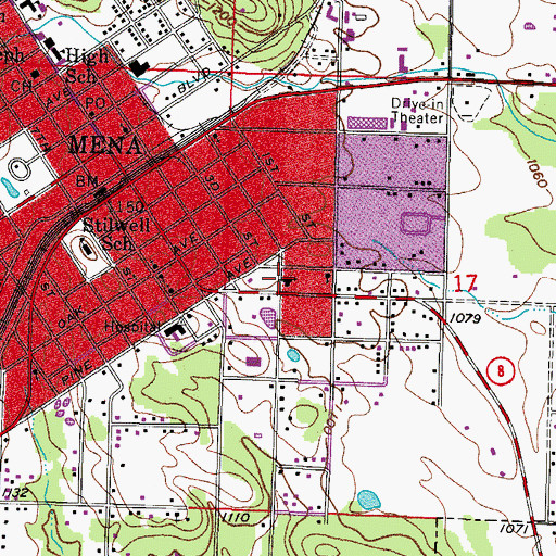 Topographic Map of Dallas Avenue Baptist Church, AR
