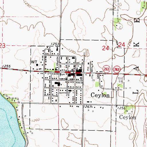 Topographic Map of Ceylon, MN