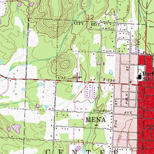 Topographic Map of Faith Missionary Baptist Church, AR