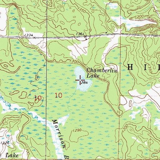 Topographic Map of Chamberlin Lake, MN