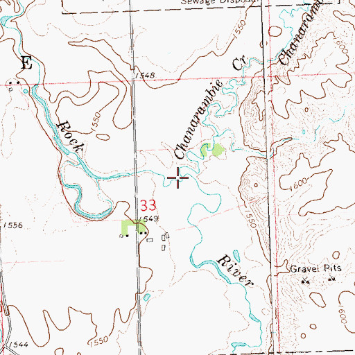 Topographic Map of Chanarambie Creek, MN