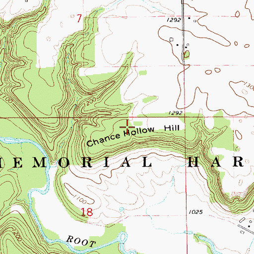 Topographic Map of Chance Hollow Hill, MN