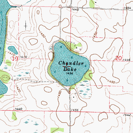 Topographic Map of Chandler Lake, MN
