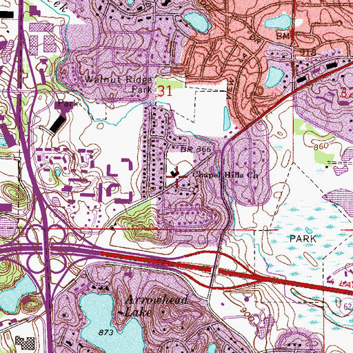 Topographic Map of Chapel Hills Church, MN