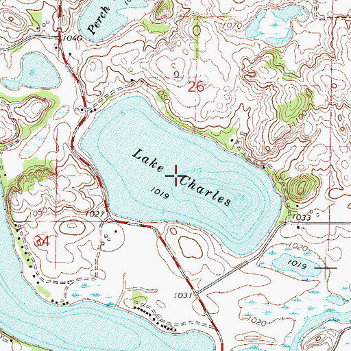 Topographic Map of Lake Charles, MN