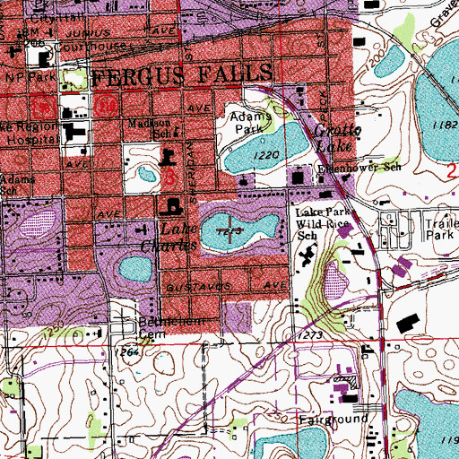 Topographic Map of Lake Charles, MN