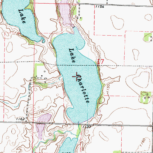Topographic Map of Lake Charlotte, MN