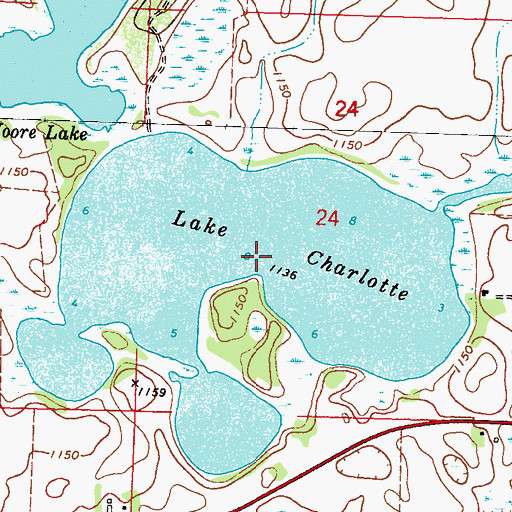 Topographic Map of Lake Charlotte, MN