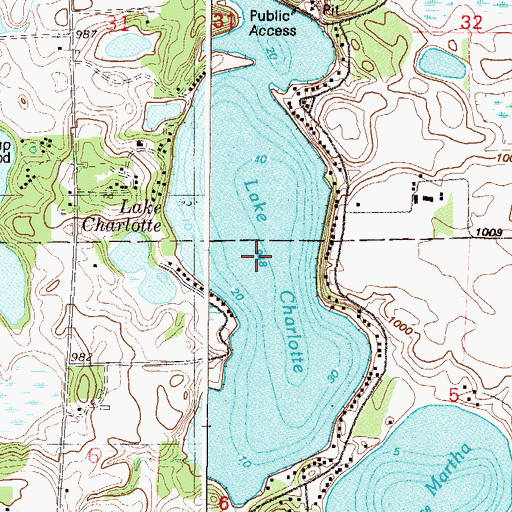 Topographic Map of Lake Charlotte, MN