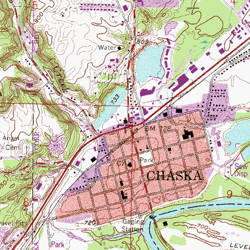 Topographic Map of Chaska, MN