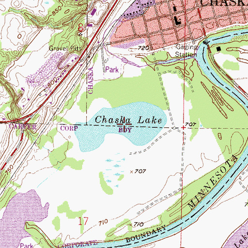 Topographic Map of Chaska Lake, MN